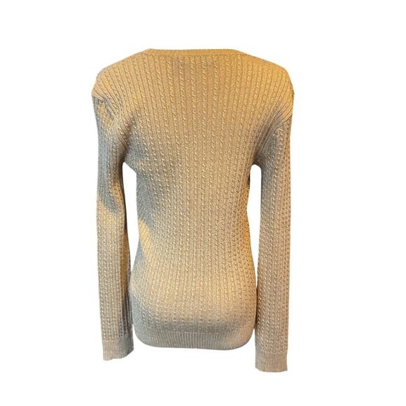 Lauren Ralph Lauren Metallic Gold Cable Knit Size M - Picture 1 of 8